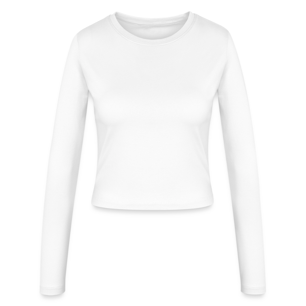 Frauen Slim Fit Langarmshirt - personalisierbare Vorder- und Rückseite - Weiß