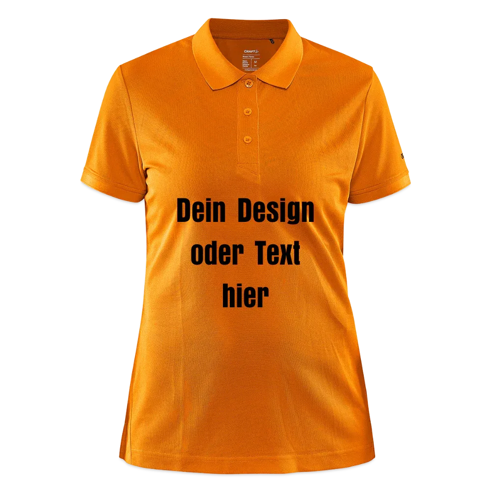 CRAFT Core Unify Frauen Polo Shirt - personalisierbar - Hellorange meliert