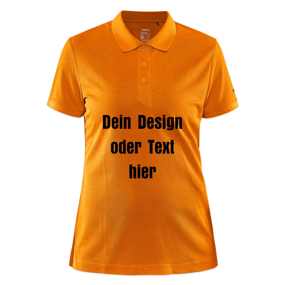 CRAFT Core Unify Frauen Polo Shirt - personalisierbar - Hellorange meliert