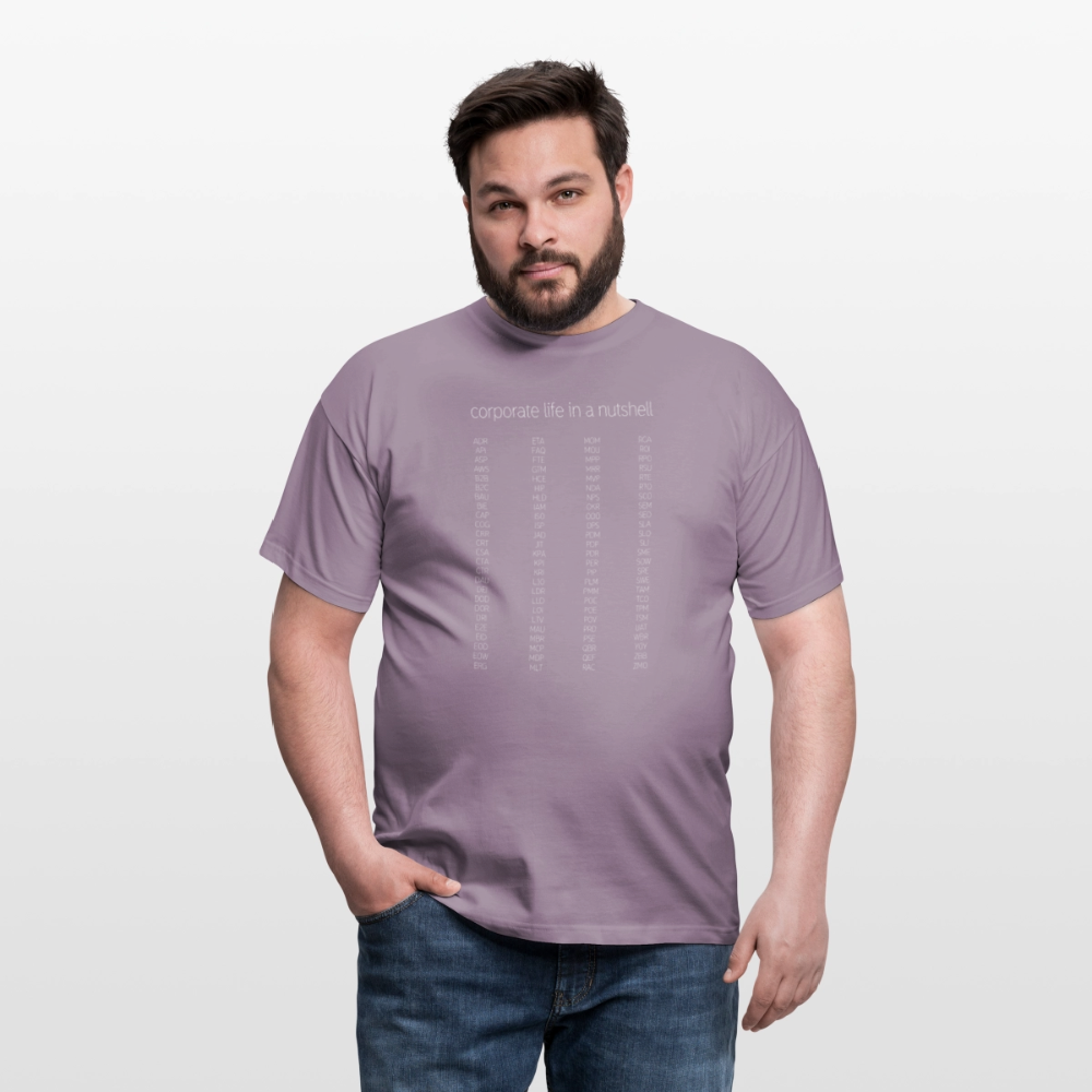 "Corporate life" - Motiv-T-Shirt für Männer - Lilagrau 