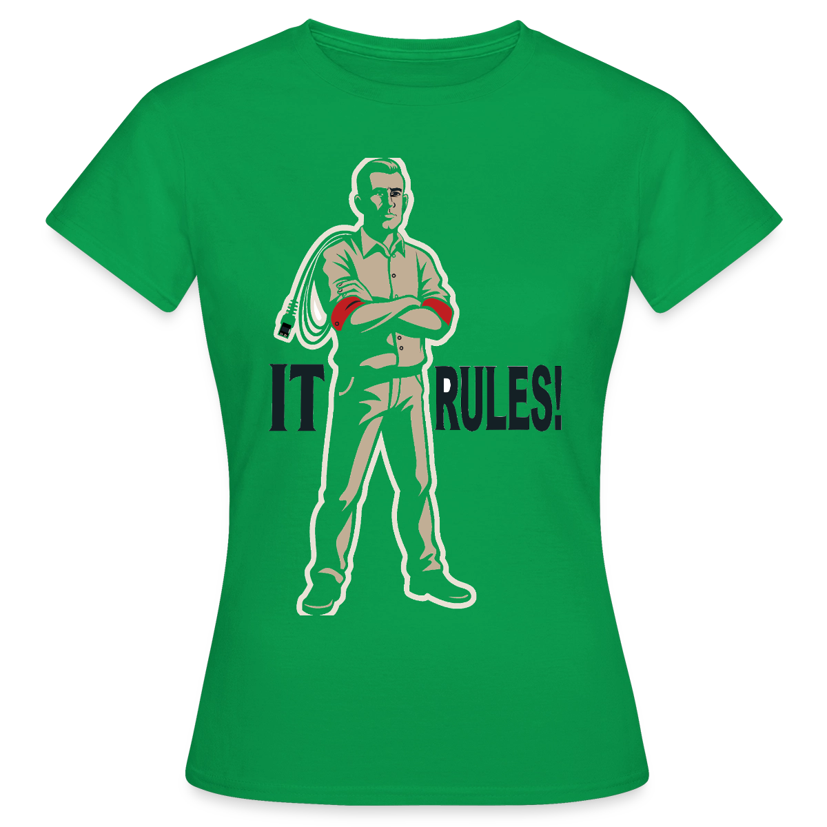 IT rules! Motiv-T-Shirt für Frauen, Farbe Kelly Green