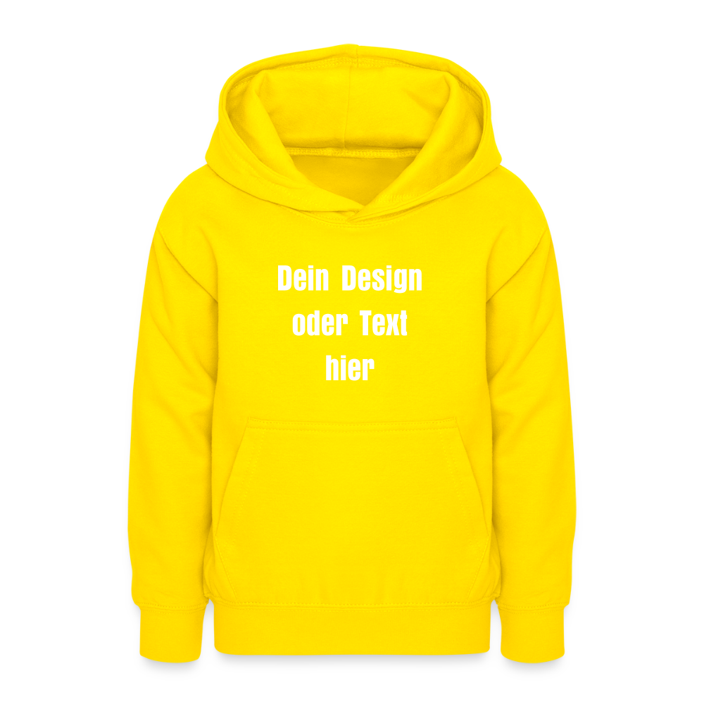 Teenager Hoodie - personalisierbare Vorder- und Rückseite - Gelb