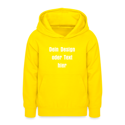 Teenager Hoodie - personalisierbare Vorder- und Rückseite - Gelb