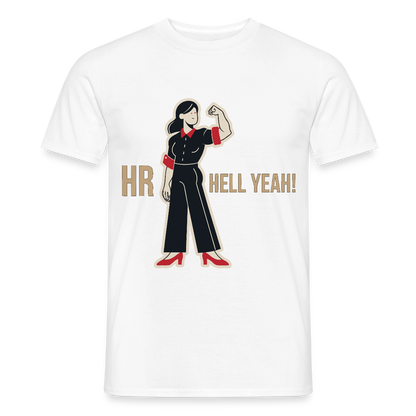 HR. Hell yeah! Motiv-T-Shirt für Männer, Farbe Weiß