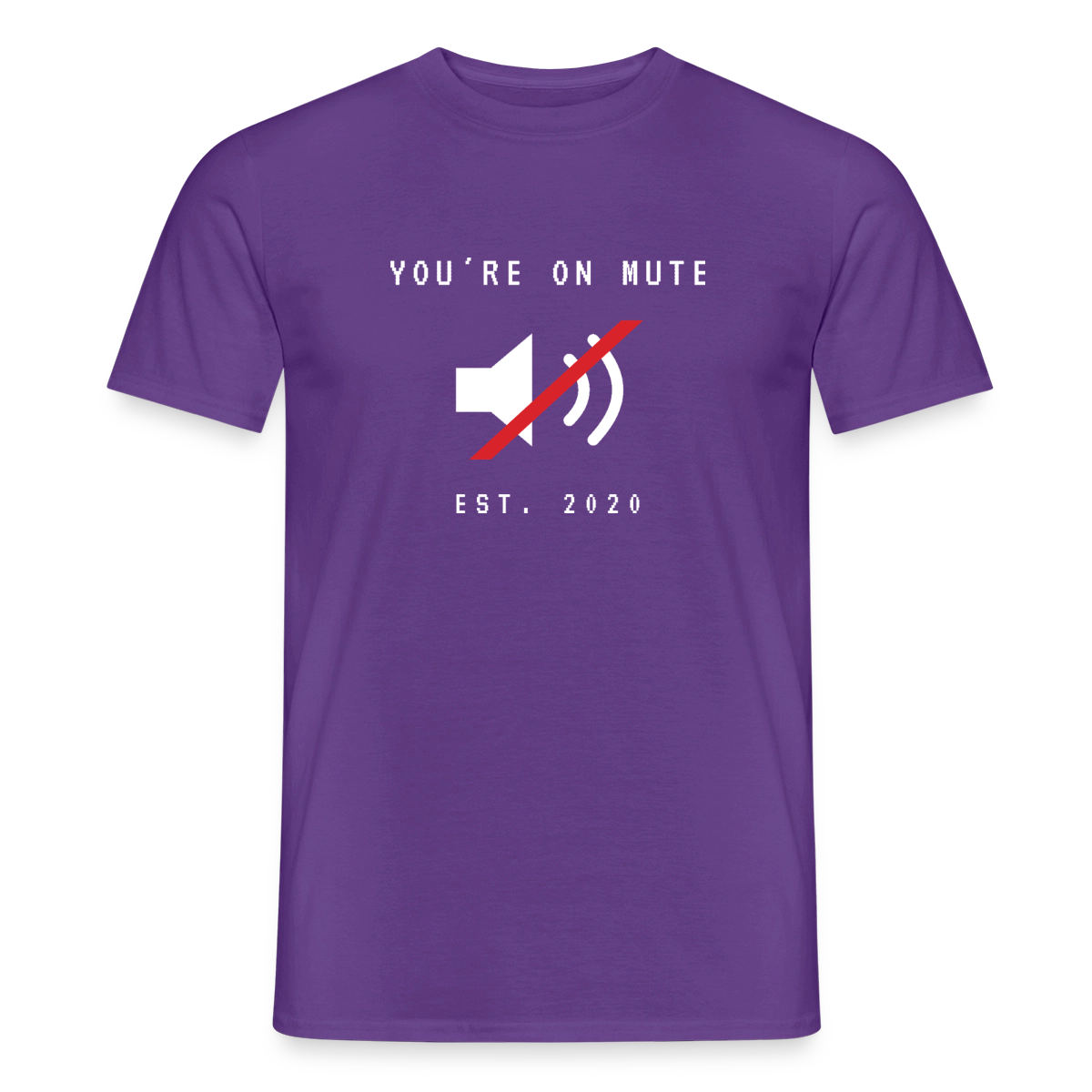 You're on mute. Est. 2020 Motiv-T-Shirt für Männer, Farbe Lila