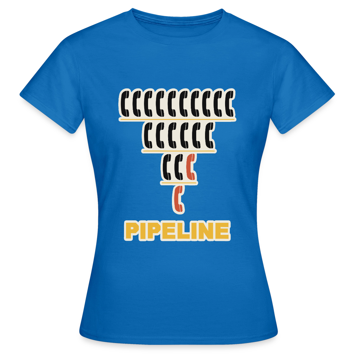 Pipeline. Isotype-Motiv Motiv-T-Shirt für Frauen, Farbe Royalblau