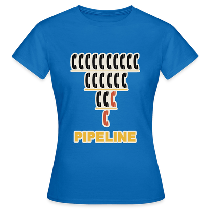 Pipeline. Isotype-Motiv Motiv-T-Shirt für Frauen, Farbe Royalblau