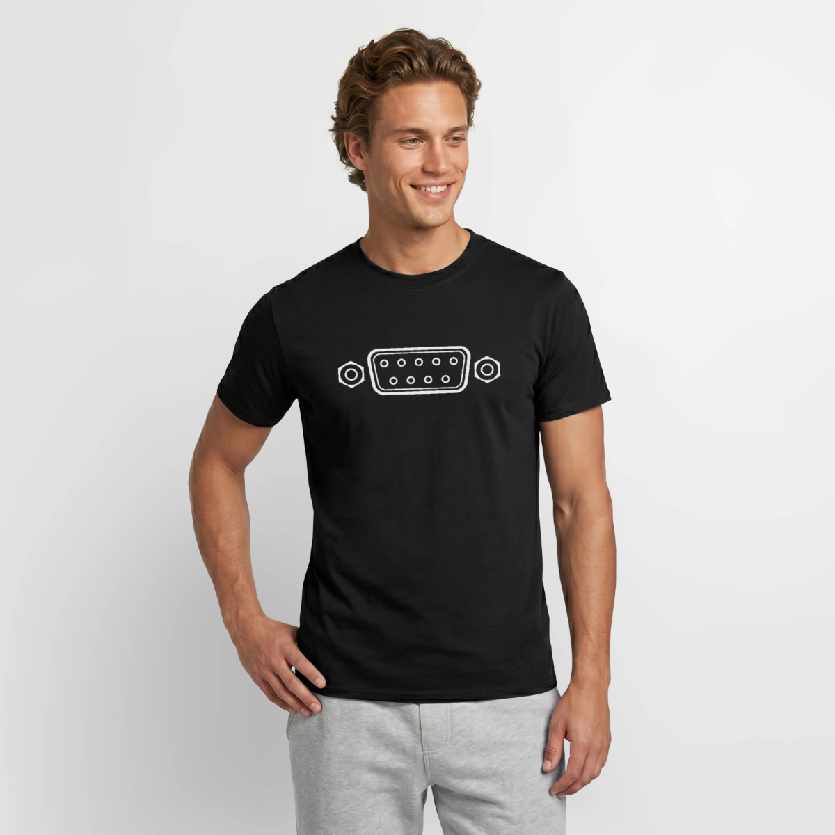 "RS-232" Motiv-T-Shirt für Männer, Farbe Schwarz