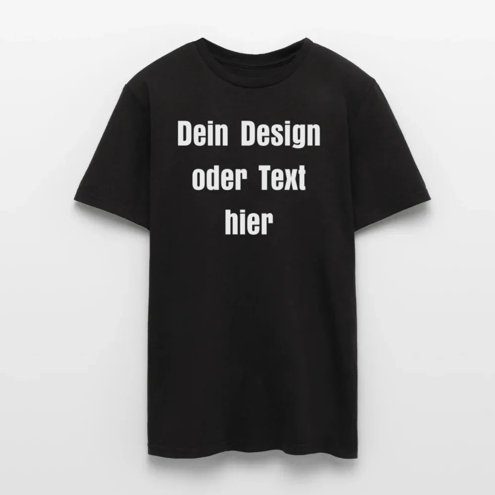 Männer T-Shirt - personalisierbare Vorder- und Rückseite - Schwarz