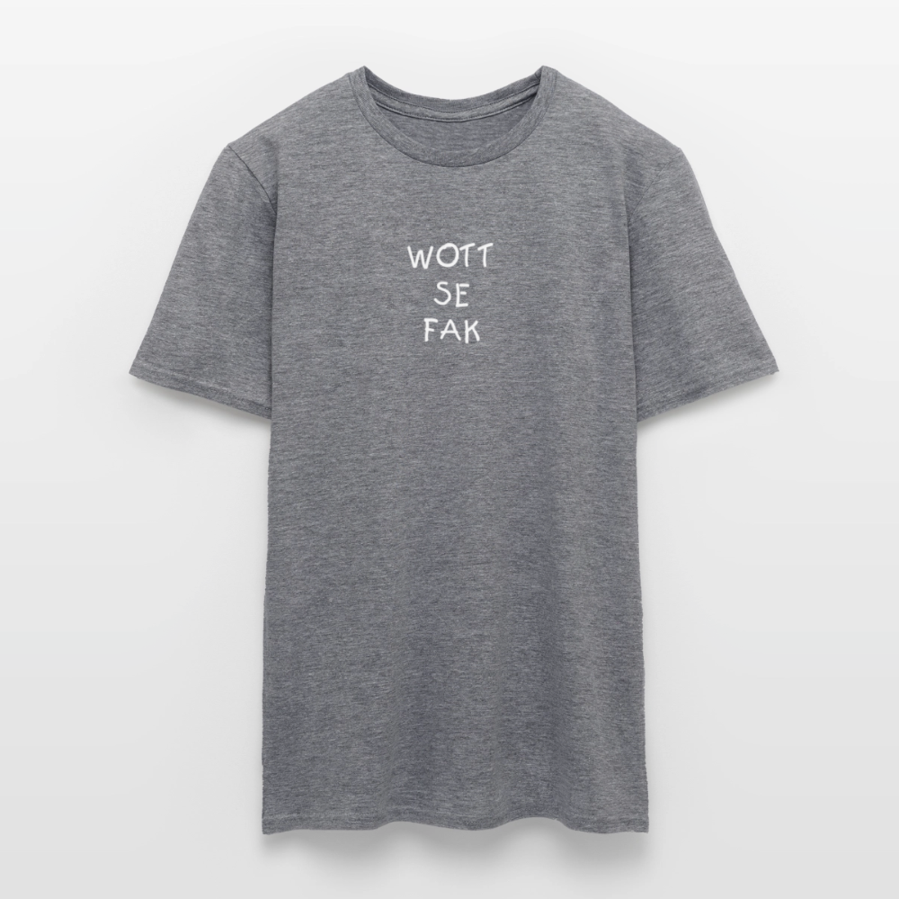 "WOTT SE FAK" Motiv-T-Shirt für Männer - Graphit meliert