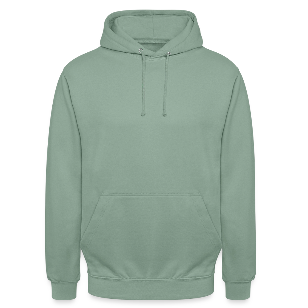 Unisex Hoodie - personalisierbare Vorder- und Rückseite - Graugrün