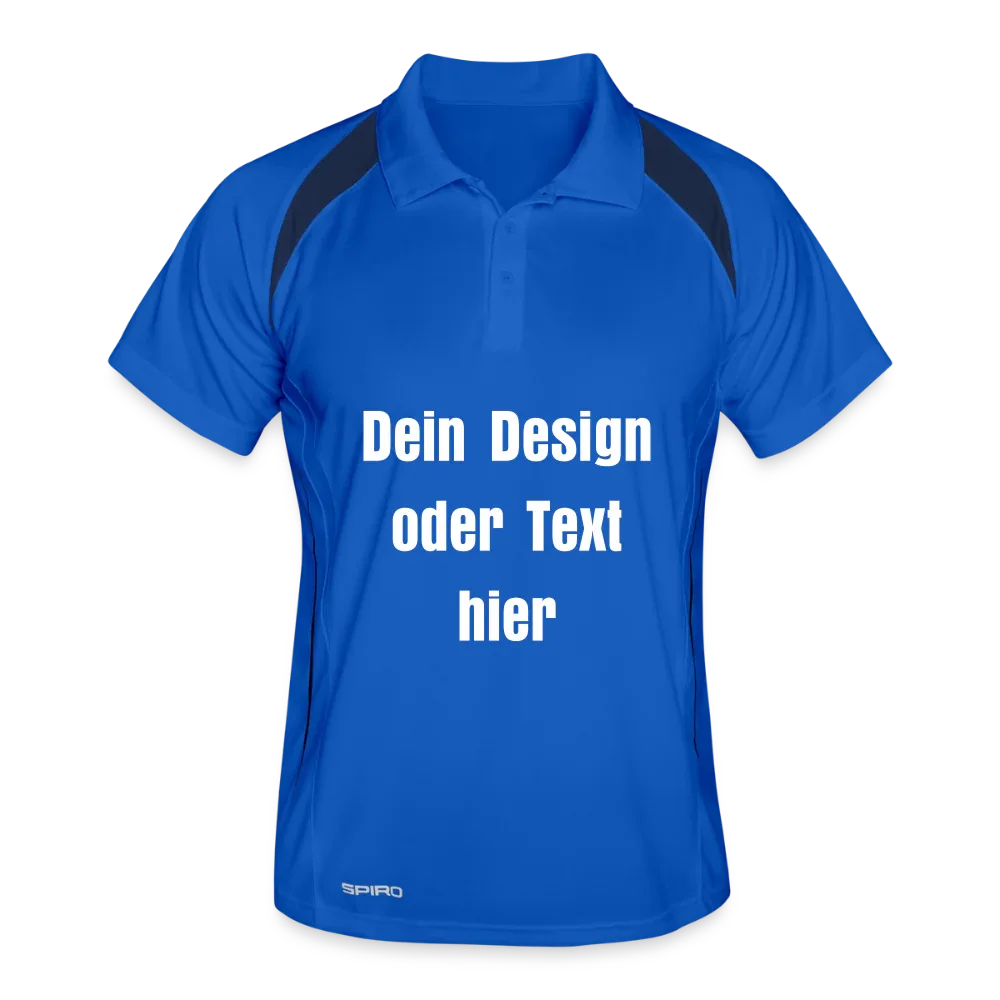 Männer Polo atmungsaktiv - personalisierbar - Königsblau/Navy