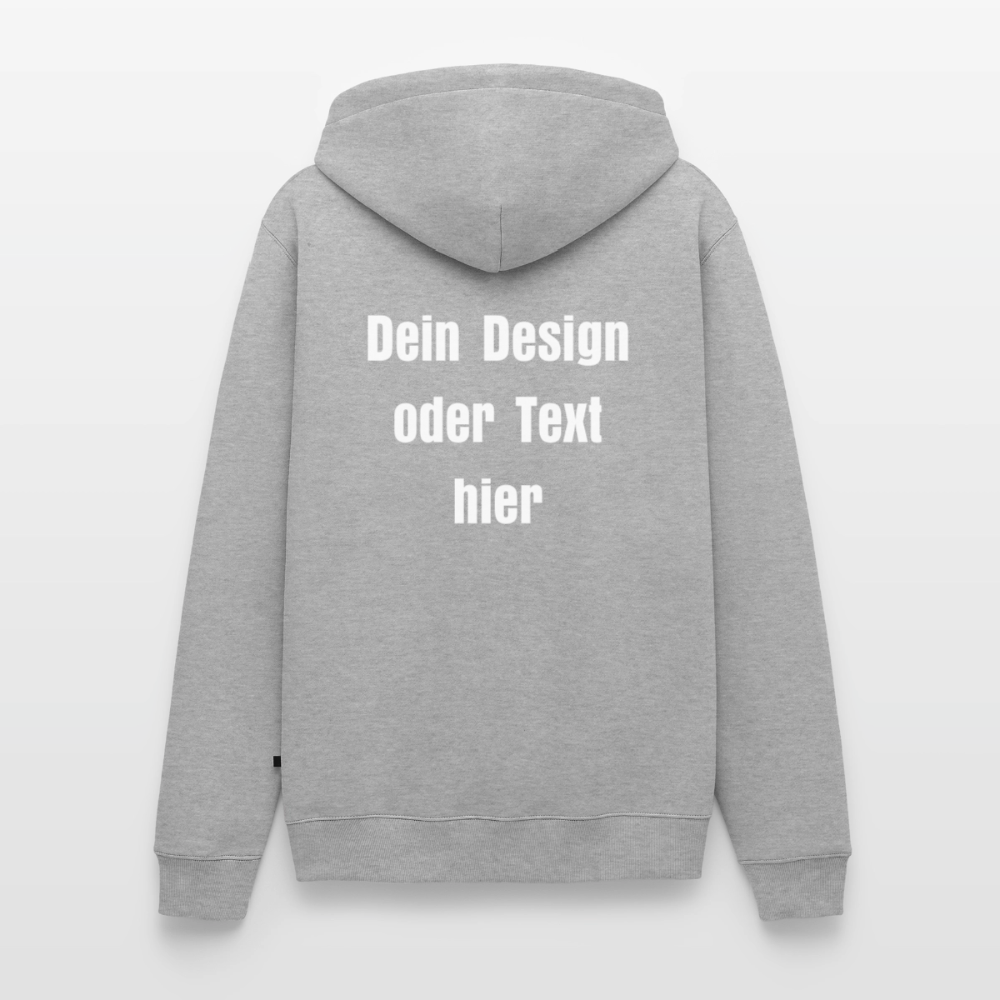 Männer Premium Hoodie - personalisierbare Vorder- und Rückseite - Grau meliert