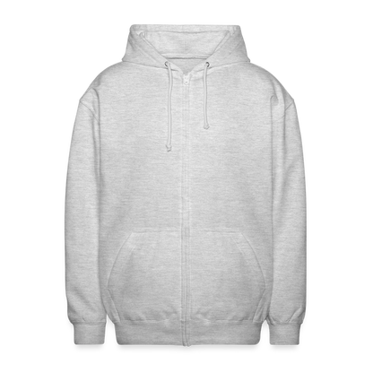 Unisex Kapuzenjacke - personalisierbare Vorder- und Rückseite - Hellgrau meliert