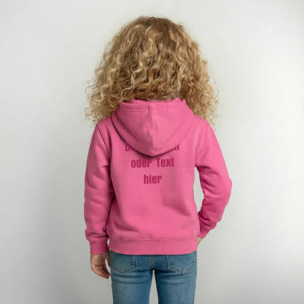 Kinder Hoodie - personalisierbare Vorder- und Rückseite - Pink