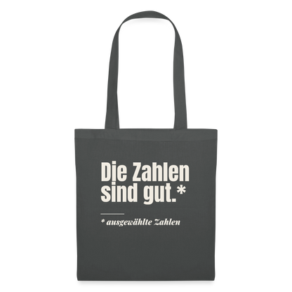 Die Zahlen sind gut. Ausgewählte Zahlen. Stoffbeutel, Farbe Graphite