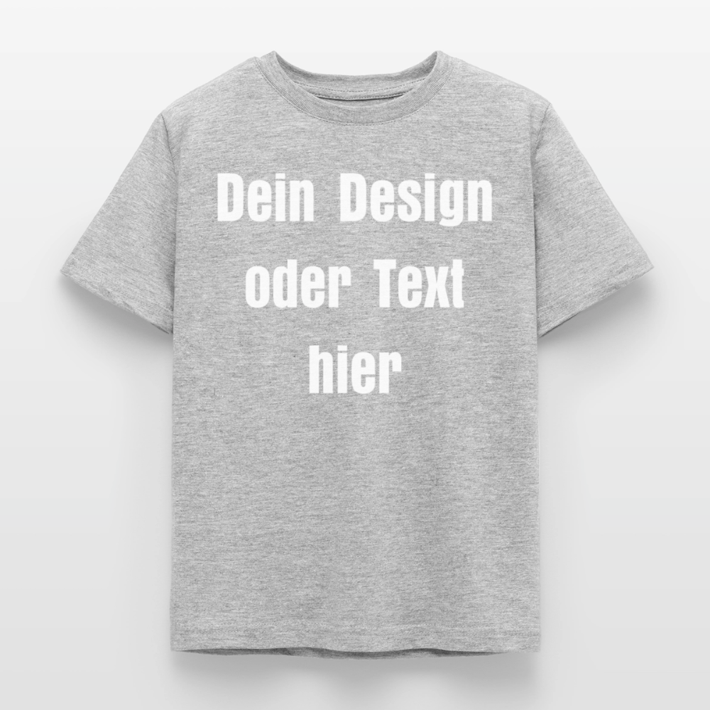 Kinder T-Shirt - personalisierbare Vorder- und Rückseite - Grau meliert