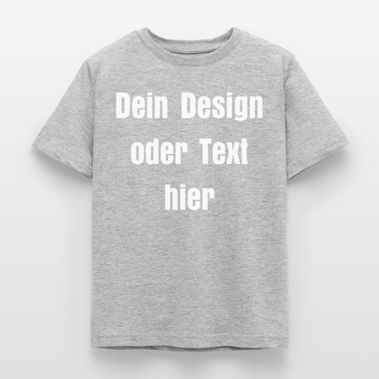 Kinder T-Shirt - personalisierbare Vorder- und Rückseite - Grau meliert