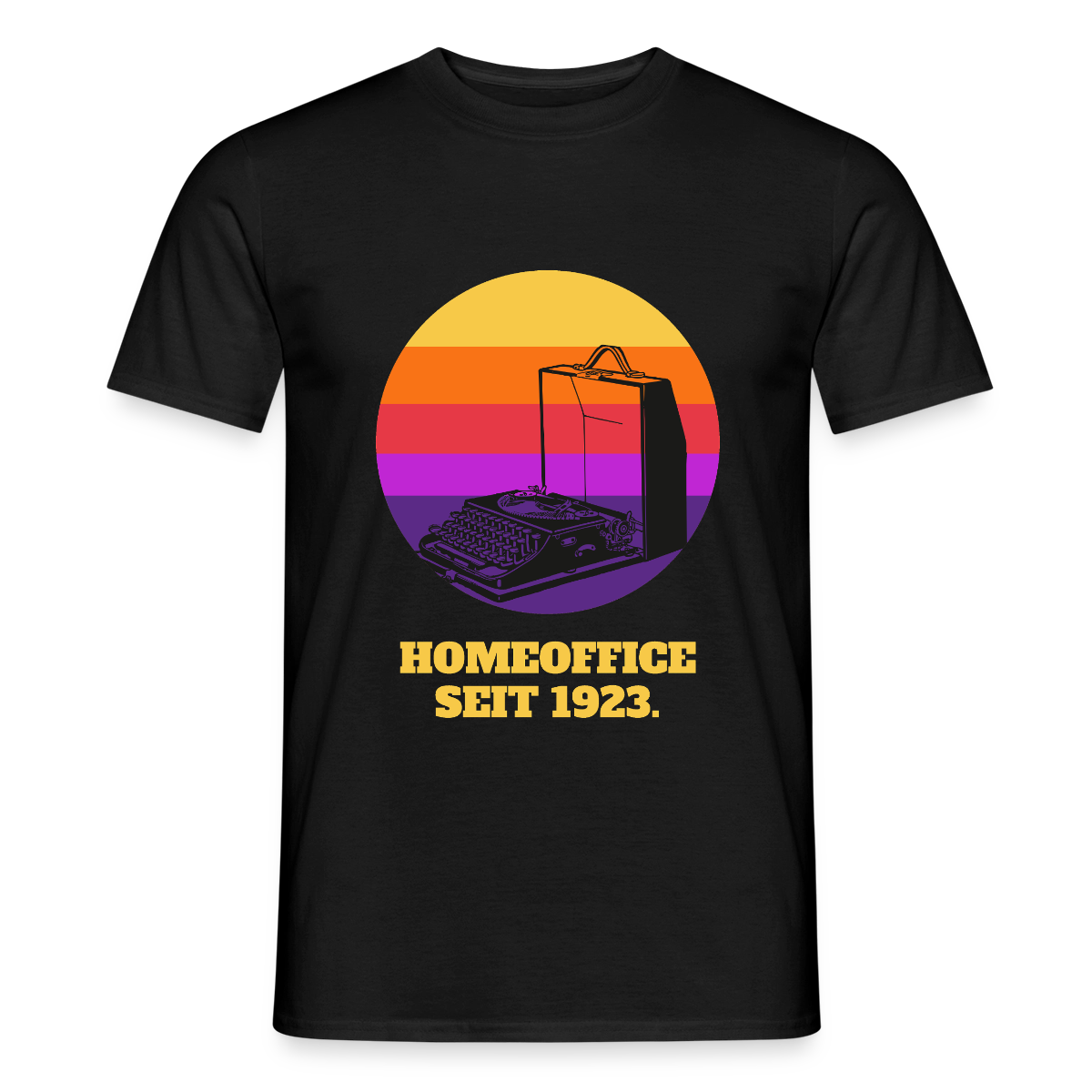 Homeoffice seit 1923 Motiv-T-Shirt für Männer, Farbe Schwarz