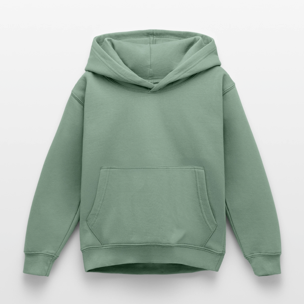 Kinder Hoodie - personalisierbare Vorder- und Rückseite - Graugrün