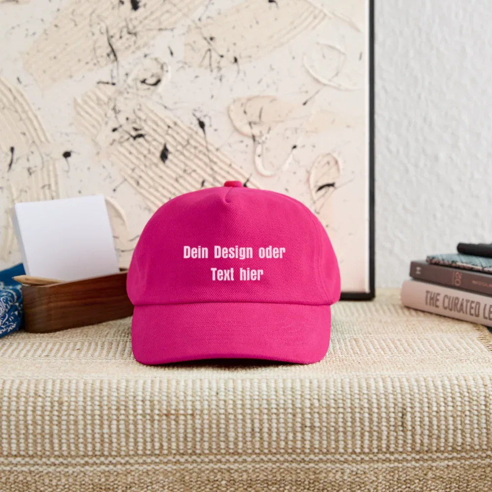 Kontrast Snapback Basecap für Kinder - personalisierbar - Fuchsia