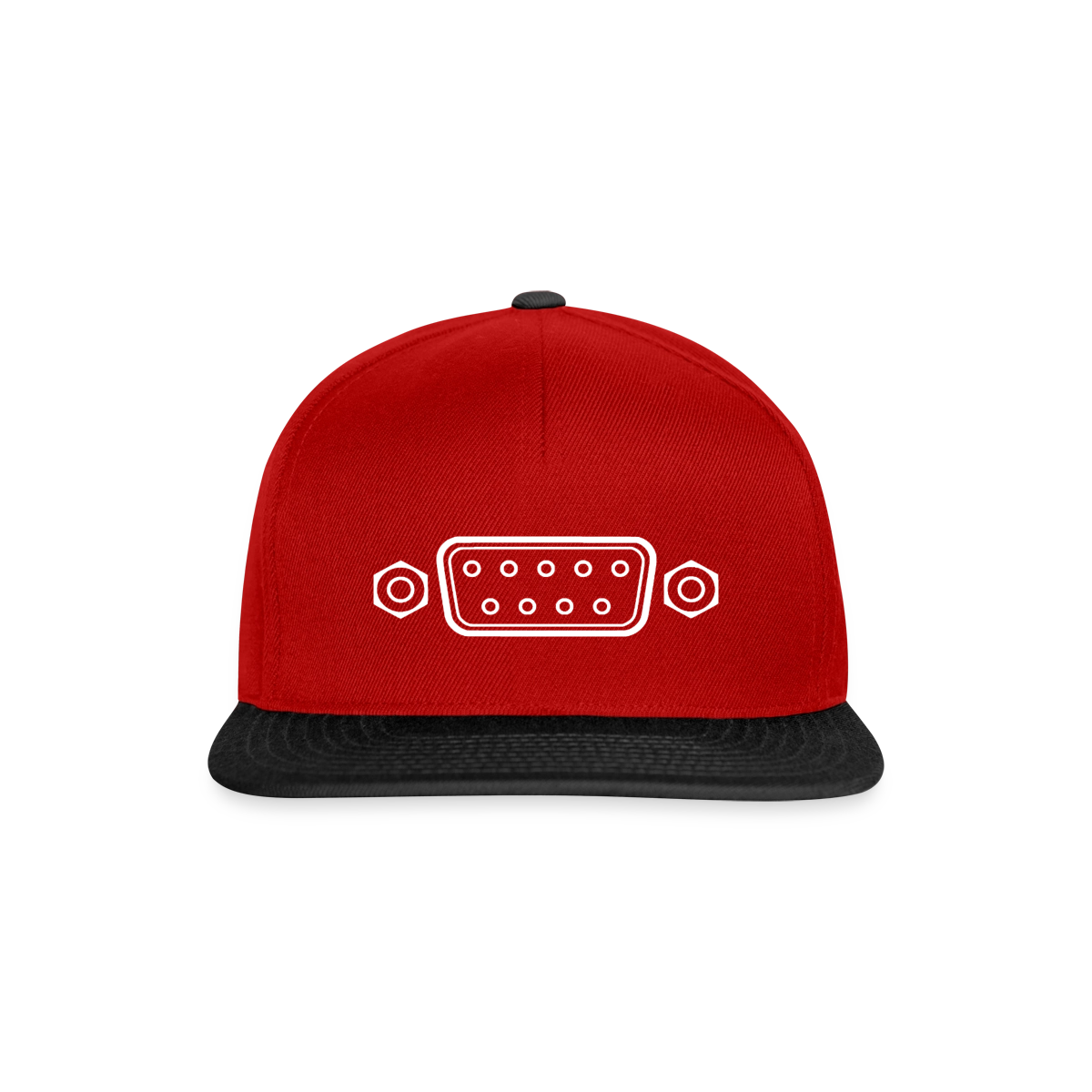 RS-232 Motiv-Snapback-Cap, Farbe Rot/Schwarz