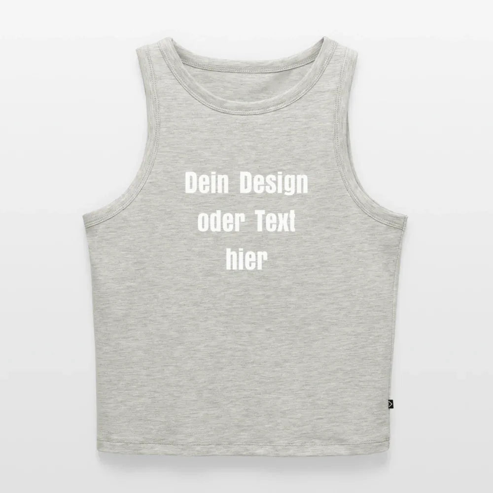 Frauen Cropped Tank Top - personalisierbar - Grau meliert