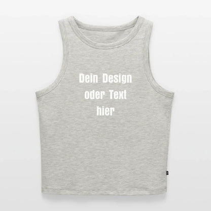 Frauen Cropped Tank Top - personalisierbar - Grau meliert