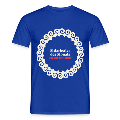 "Mitarbeiter des Monats, selbst ernannt." Motiv-T-Shirt für Männer, Farbe Dunkelblau