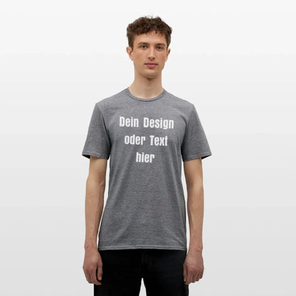Männer T-Shirt - personalisierbare Vorder- und Rückseite - Graphit meliert