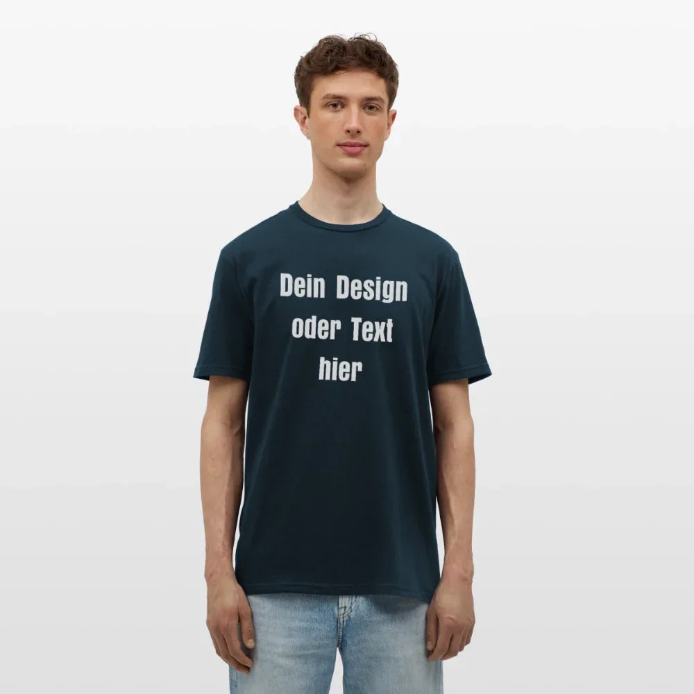 Männer T-Shirt - personalisierbare Vorder- und Rückseite - Navy