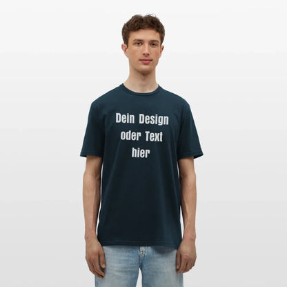 Männer T-Shirt - personalisierbare Vorder- und Rückseite - Navy