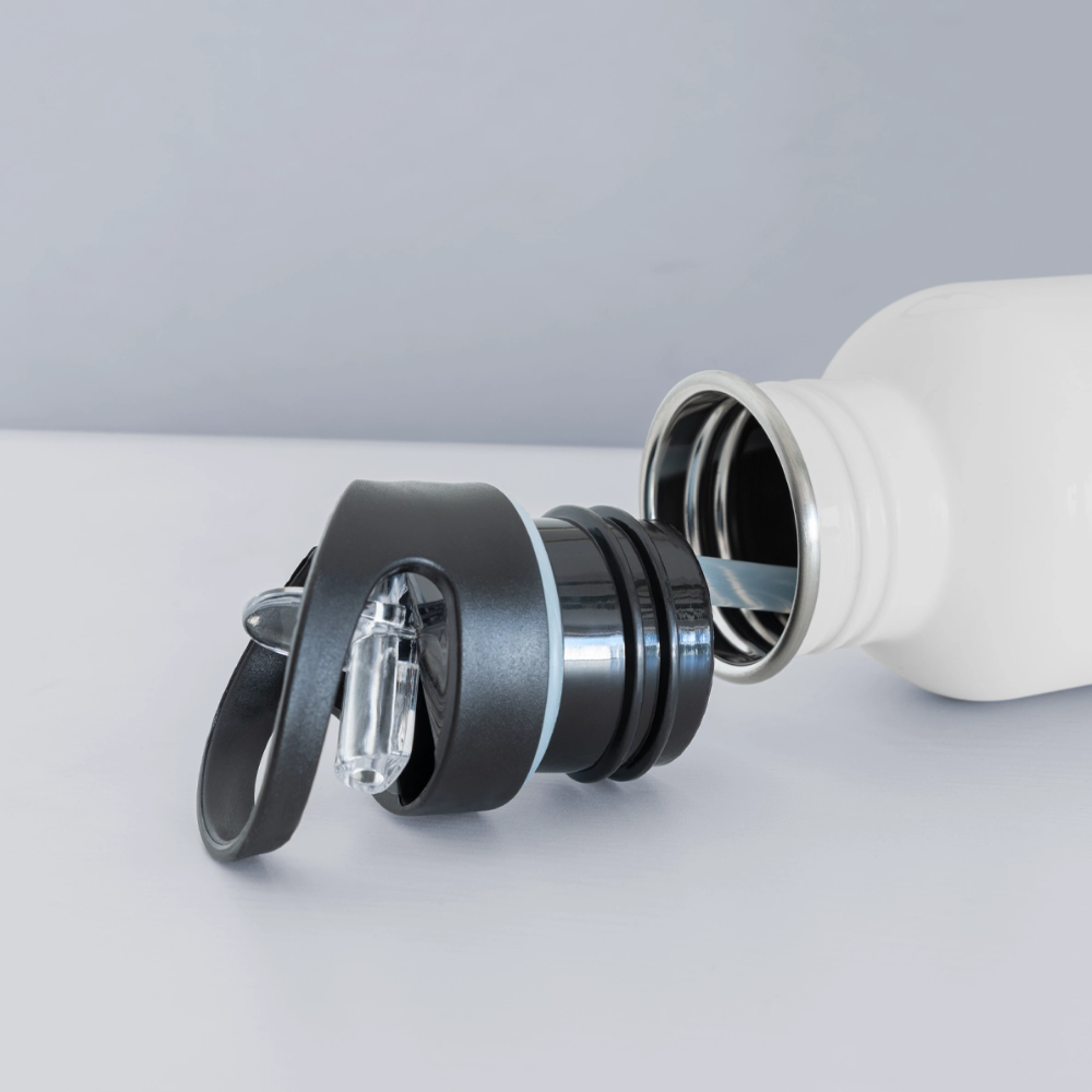 Trinkflasche Edelstahl 600 ml - personalisierbar - Weiß