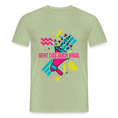 Geht das auch viral? Memphis-Motiv Motiv-T-Shirt für Männer, Farbe Sage