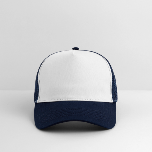 Trucker Cap - personalisierbar - Weiß/Navy