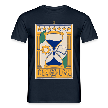 Der Go-Live. Tarot-Motiv Motiv-T-Shirt für Männer, Farbe Navy
