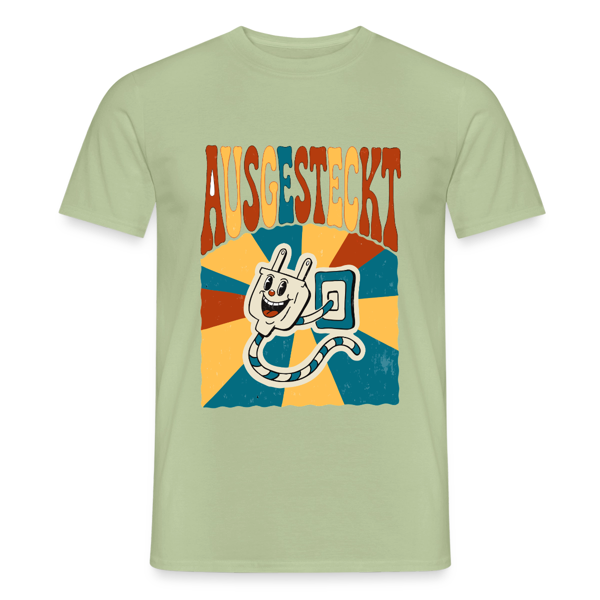 "Ausgesteckt. Midcentury-Motiv" Motiv-T-Shirt für Männer, Farbe Sage