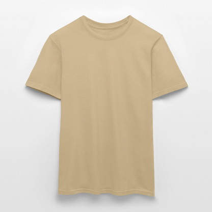 Männer T-Shirt - personalisierbare Vorder- und Rückseite - Sandbeige
