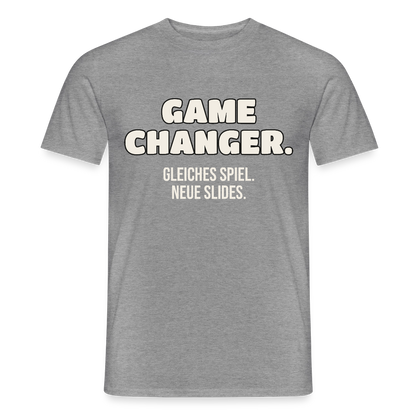 Game Changer. Gleiches Spiel. Neue Slides. Motiv-T-Shirt für Männer, Farbe Graphit meliert
