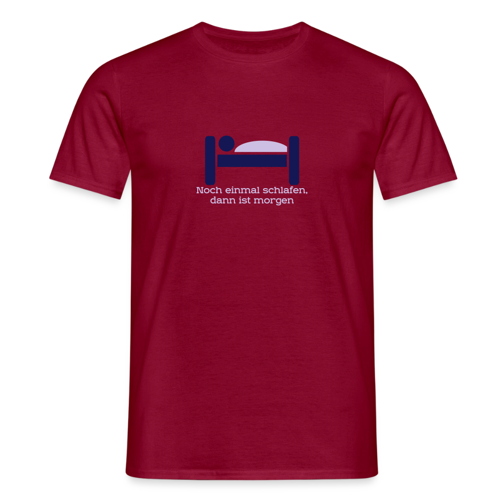 "Schlafen" Motiv-T-Shirt für Männer - Ziegelrot