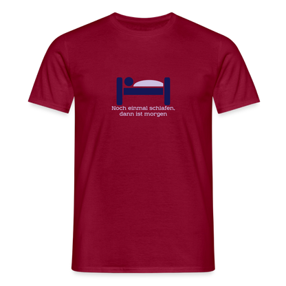 "Schlafen" Motiv-T-Shirt für Männer - Ziegelrot