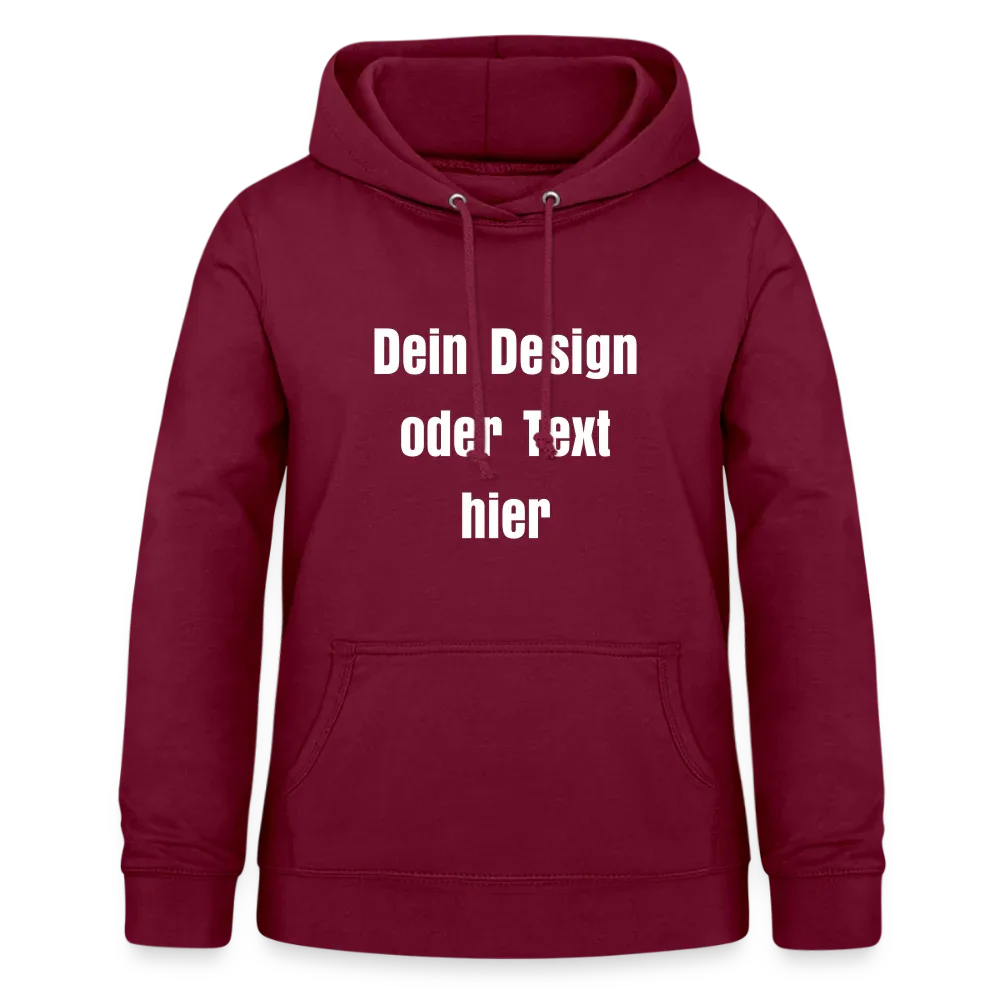 Frauen Hoodie - personalisierbare Vorder- und Rückseite - Bordeaux