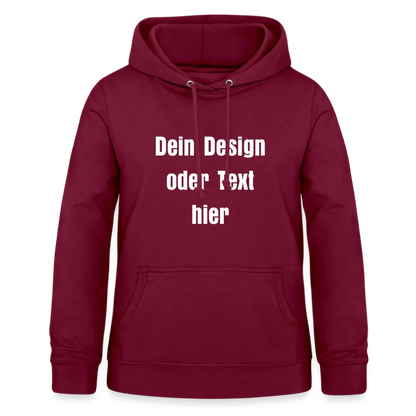 Frauen Hoodie - personalisierbare Vorder- und Rückseite - Bordeaux