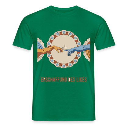 Erschaffung des Likes. Fresko-Motiv Motiv-T-Shirt für Männer, Farbe Kelly Green