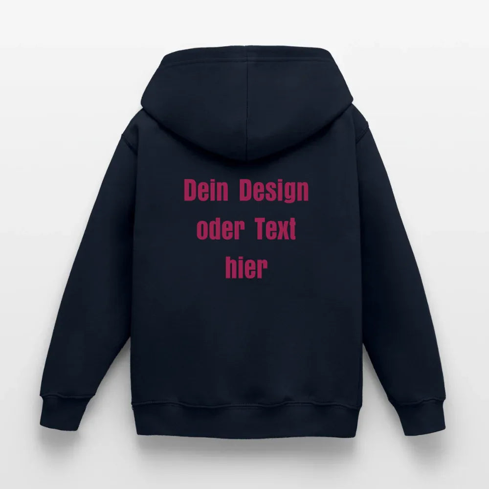 Kinder Hoodie - personalisierbare Vorder- und Rückseite - Navy
