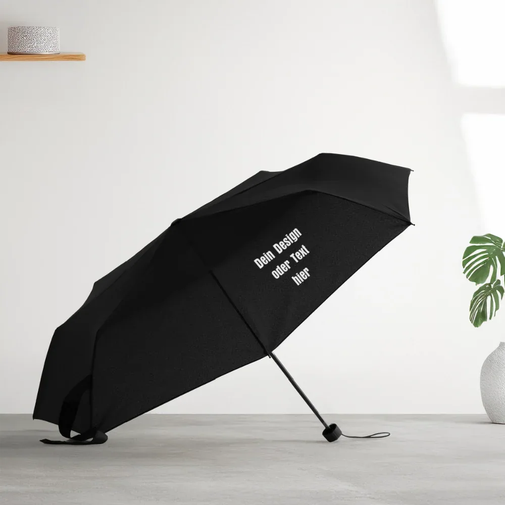 Regenschirm (klein) 24 cm 100% Polyester - personalisierbar - Schwarz