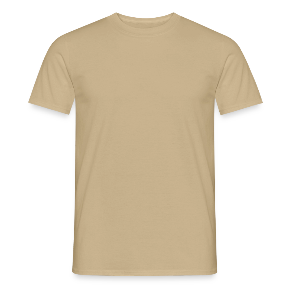 Männer T-Shirt - personalisierbare Vorder- und Rückseite - Sandbeige
