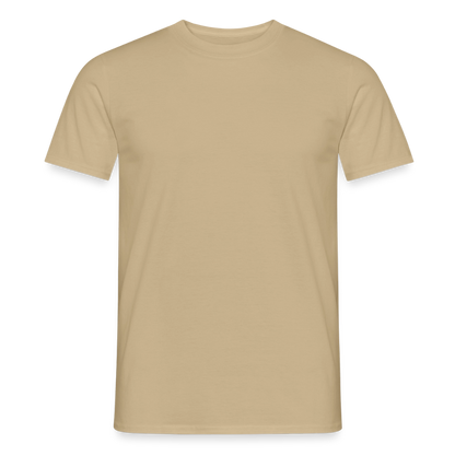 Männer T-Shirt - personalisierbare Vorder- und Rückseite - Sandbeige