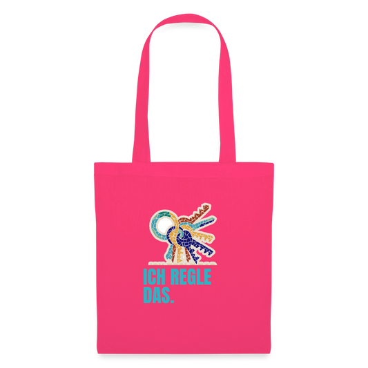 Ich regle das. Mosaik-Motiv Stoffbeutel, Farbe Azalea