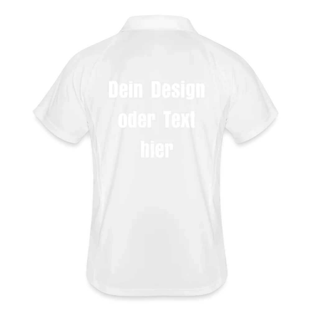 Männer Polo atmungsaktiv - personalisierbar - Weiß/Navy